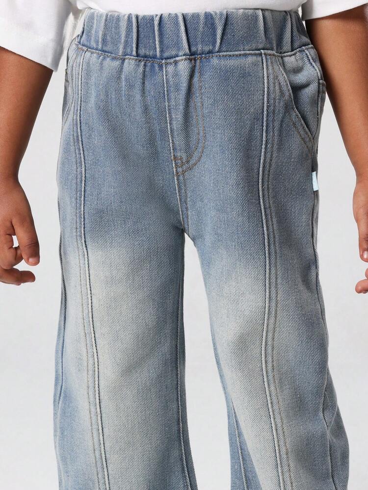 Relaxed Flare Denim Jeans With Side Split