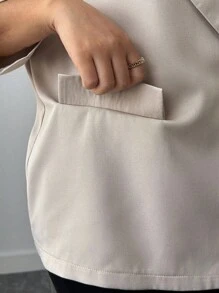 Elenzga 加大码纯色 3/4 袖优雅西装外套，适合春秋季节