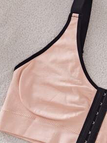 SHEIN Set de 3 piezas de sujetador deportivo con cierre delantero y bloques de color, mallas, top corto para yoga para mujer talla grande, resistente a los saltos, ropa de gimnasio, fitness y carrera - Multicolor - Ver 7