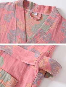 SHEIN 1件 复古图案浴袍 粉色/紫色/蓝色/绿色 纯棉纱布浴袍 纯棉纱布浴袍 夏季浴袍 吸水速干 女士浴袍 可穿戴浴巾 春夏睡衣 双层纱布 粉色/紫色/蓝色/绿色 浴室用品 家居用品 - 彩色 - 查看 9