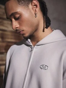 PAVTROS Manfinity Streetrush Men's Casual Comfortable Short Zip-Up Hoodie Sweatshirt, Grey Zip Up Men, Men Zip Ups, Streetwear Zip Up, Cropped Men S Zip Up Hoodie