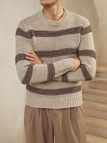 Manfinity Homme 男士条纹毛衣 - 彩色 - 查看 4