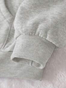 INAWLY Women's Letter Pattern Casual Versatile Drop Shoulder Hoodie Fall Cloth For Women - Light Grey - View 3