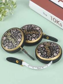 1 Piece Of 1.5-Meter Portable Telescopic Retro PU Leather Mini Tape Measure Retro Measuring Scale Retro Sewing Centimeter Inch Drum Scale