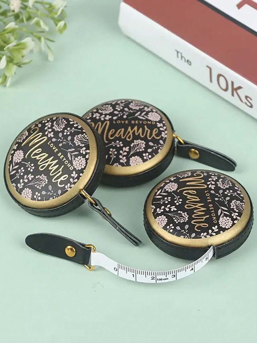 1 Piece Of 1.5-Meter Portable Telescopic Retro PU Leather Mini Tape Measure Retro Measuring Scale Retro Sewing Centimeter Inch Drum Scale