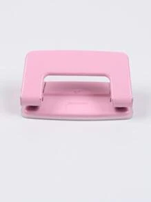 1pc Macaron Color Metal Hole Punch Tool, Multi-Functional Stationery For Office & Students, Color Options Available,Back To School,School Supplies - Pink - View 11