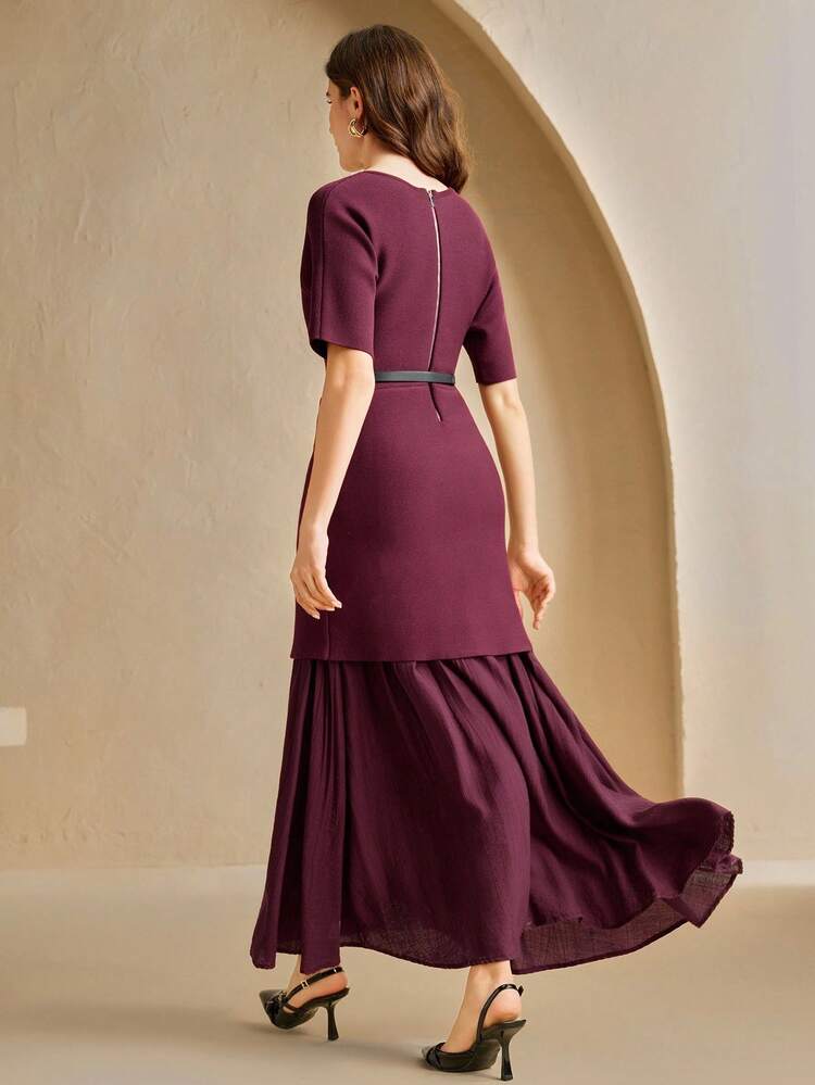 Women's Fashionable Elegant 2 In 1 Long Knitted Dress