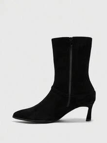 CUCCOO BIZCHIC New Pointed Toe Side Zipper Fashion Versatile Thin Heel Women Ankle Boots