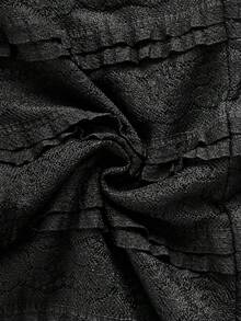 Soleia Women's Vacation White Knit Lace Texture Deep V Neck Tie Waist Jumpsuit, Slim Fit, Suitable For Party, Valentine's Day, Date, Layering, Beach Vacation, Boho Swimsuit Dress Black Vacation Dress Black Dress Summer Black Summer Romper Ruffle Romper Halter Neck Romper Black Vacation Romper Sexy Black Romper Sexy Summer Romper Black Halter Romper Ruffle Lace Romper Swimsuit Romper Summer Spring Valentine's Day Casual Vacation  Beach Wedding Birthday Going Out Elegant Casual Vacation - Black - View 7