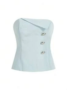 MOTF PREMIUM Top bandeau con botones adelante - Azul - Ver 5