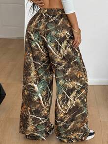 Coolane Fall Clothes For Women Basic Striped Tree Branch Pattern Graphics Wide Leg Sweatpants For Halloween