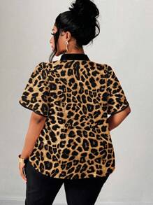 Maweii 大码女式优雅浪漫心形印花衬衫，蝴蝶结领，荷叶边和撞色边缘，适合约会和派对的全新春夏设计