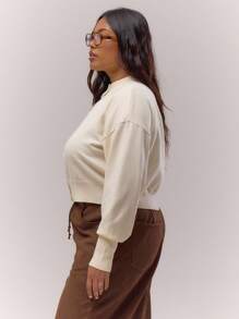 MUSERA Plus Size Button Up Fitted Waist Cardigan Cute Elegant Classy Casual For Women Curve Butterscotch Evening Party Elegant - Yellow - View 4