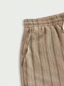 Chillumni 男士条纹抽绳腰口袋宽松休闲短裤