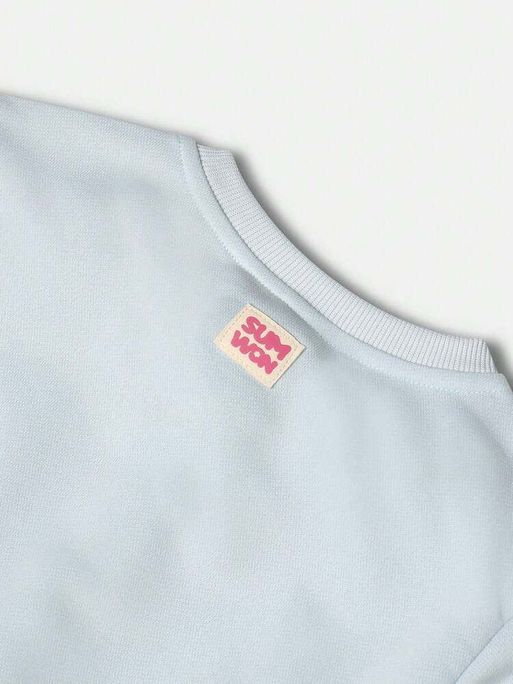 Ribbed Sweatshirt And Jogger Set With Logo Design