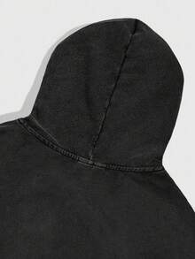 ROMWE MEN Street Life Herren Langarm Lässig Thermofutter Hoodie Sweatshirt mit Kreuz Anime Muster, Herbst Winter