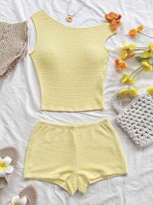 Soleia 波西米亚风、波西米亚风、浪漫花卉、度假、花卉女士两件套服装夏季两件套罗纹两件套奶油黄两件套针织两件套钩针短款套装两件套短款露肩圣诞节开学上衣返校服装女士返校秋季服装哥特女装俱乐部服装女士性感万圣节服装俱乐部连衣裙外出服装演唱会服装乡村演唱会服装 - 黃色 - 查看 7