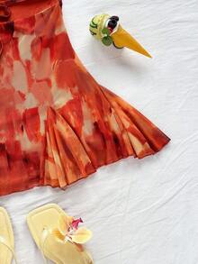 Soleia Váy quai chéo họa tiết ngẫu nhiên thông thường dành cho nữ, cỡ chữ - màu nâu - Xem 5