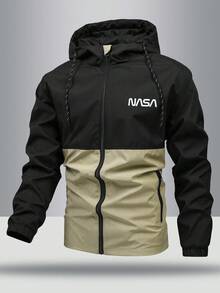 Manfinity Homme Áo khoác nam thu mới, Áo khoác mùa thu và đông, Quần áo ấm ngoài trời mùa thu và đông cho nam, Áo khoác trùm đầu có dây rút họa tiết chữ hai tông màu cho nam, Áo khoác có khóa kéo cho nam, Áo khoác nhẹ cho nam, Áo khoác gió nam, Áo khoác có mũ trùm đầu chống gió bằng lông cừu cho nam, Áo khoác ngoài trời mùa thu và đông cho nam 2025, - Nhiều màu - Xem 1