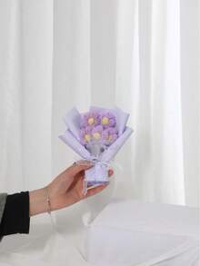 创意仿真花纱花泡芙花配礼袋，妈妈情结，生日礼物，节日礼物，派对礼物返校情人节 - 彩色 - 查看 13