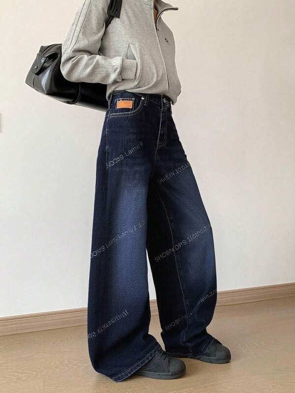 Mode décontractée pour filles préadolescentes Y2K, style vintage, cool, retour à l'école, patchs universitaires, jeans bleu foncé, amples et confortables pour filles préadolescentes, vêtements de tous les jours pour filles préadolescentes, tenues de rave d'été et d'automne, tenues de festival et de plage, vêtements d'école streetwear