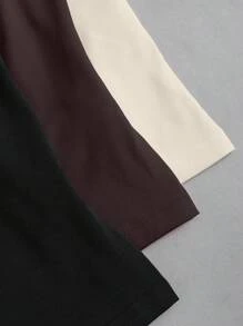 Sweetra Tank Top Kasual Wanita Warna Polos dengan Leher Persegi dan Lipit, Pas Badan. - MultiWarna - View 3