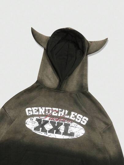 Street Life Men's Washed Gradient Print Hoodie Sweatshirt