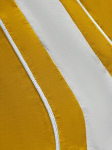 PAVTROS Pantalones cortos casuales de hombre con estampado de patchwork de colores contrastantes - Amarillo - Ver 4