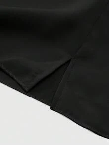 GlowEve Elegant Commuter Solid Color Cap Sleeve Top And Pants Set - Black - View 4