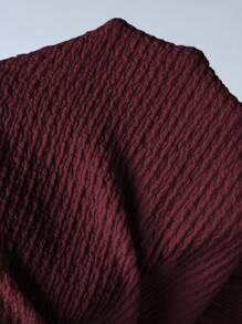 FavEase Women Summer Pleated Halter Cami Top And Wide Leg Pants 2-Piece Set - Burgundy - View 5