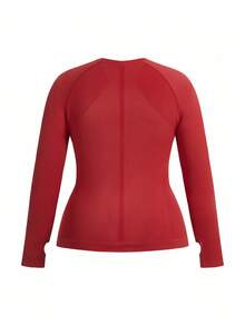 Easithlete 3pcs/Set Plus Size Women Seamless Long Sleeve Sports Tops Long Sleeve Workout Tops Long Sleeve Active Wear - Multicolor - View 6