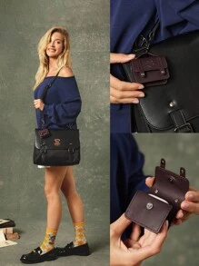 GLOWMODE X 哈利波特霍格沃茨学院仿皮挂钩插头开口标志耳机收纳袋健身旅行日常休闲