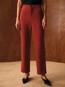 MOTF PREMIUM SLANT POCKET STRAIGHT LEG PANTS - Red - View 4