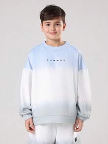 SUMWON 男童扎染卫衣短裤套装，休闲套头衫，圆领长袖，秋冬款 - 彩色 - 查看 3