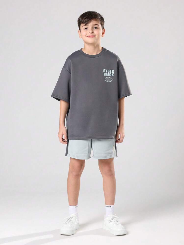 Boxy Graphic T-Shirt And Shorts Co-Ord Set