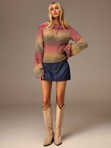 Avantive Sweaters For Women Knit Tops Pullover For Women Fall Clothes For Women Halloween Christmas Women's Winter Sweater Winter Clothes Chic TopBack To School Y2k Women's Pullover Office Outfits For Women Western Wear For Women Festival Outfits For Women Bohemian Going Out Top Fall Clothes For Women Ombre Sweater Women Knitwear,