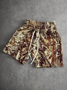 PAVTROS Pantaloni scurți brodați cu model camuflaj 2 în 1 pentru bărbați - Multicolor - Vizualizare 1
