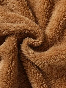 2 件女婴可爱羊毛保暖长袖字母印花连帽衫运动衫和针织打底裤套装，秋冬 - 彩色 - 查看 7