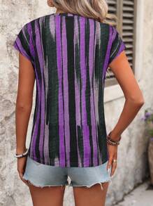 EMERY ROSE Áo thun nữ tay ngắn thời trang in họa tiết sọc nhiều màu sắc - Nhiều màu - Xem 2