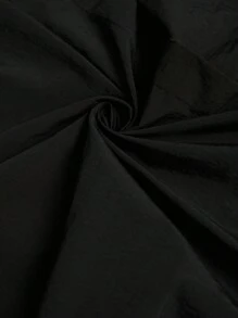 Comfylo 大码休闲户外纯色连帽风衣 - 黑色 - 查看 10