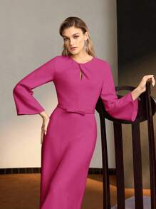 MOTF Soiréza 锁孔领口系腰带连衣裙 - 彩色 - 查看 4