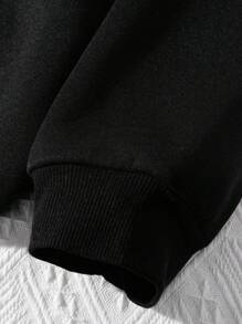 EMERY ROSE Kindness Is Free Printed Plus Size Casual Sweatshirt Fall Cloth For Women Winter Autumn - Black - View 6