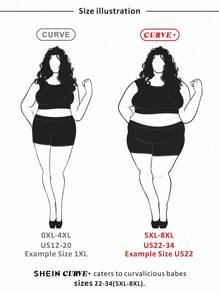 SHEIN CURVE+ Plus Size Women's Geometric Print Loose Linen Casual Pants, Breathable Summer - Black - View 4