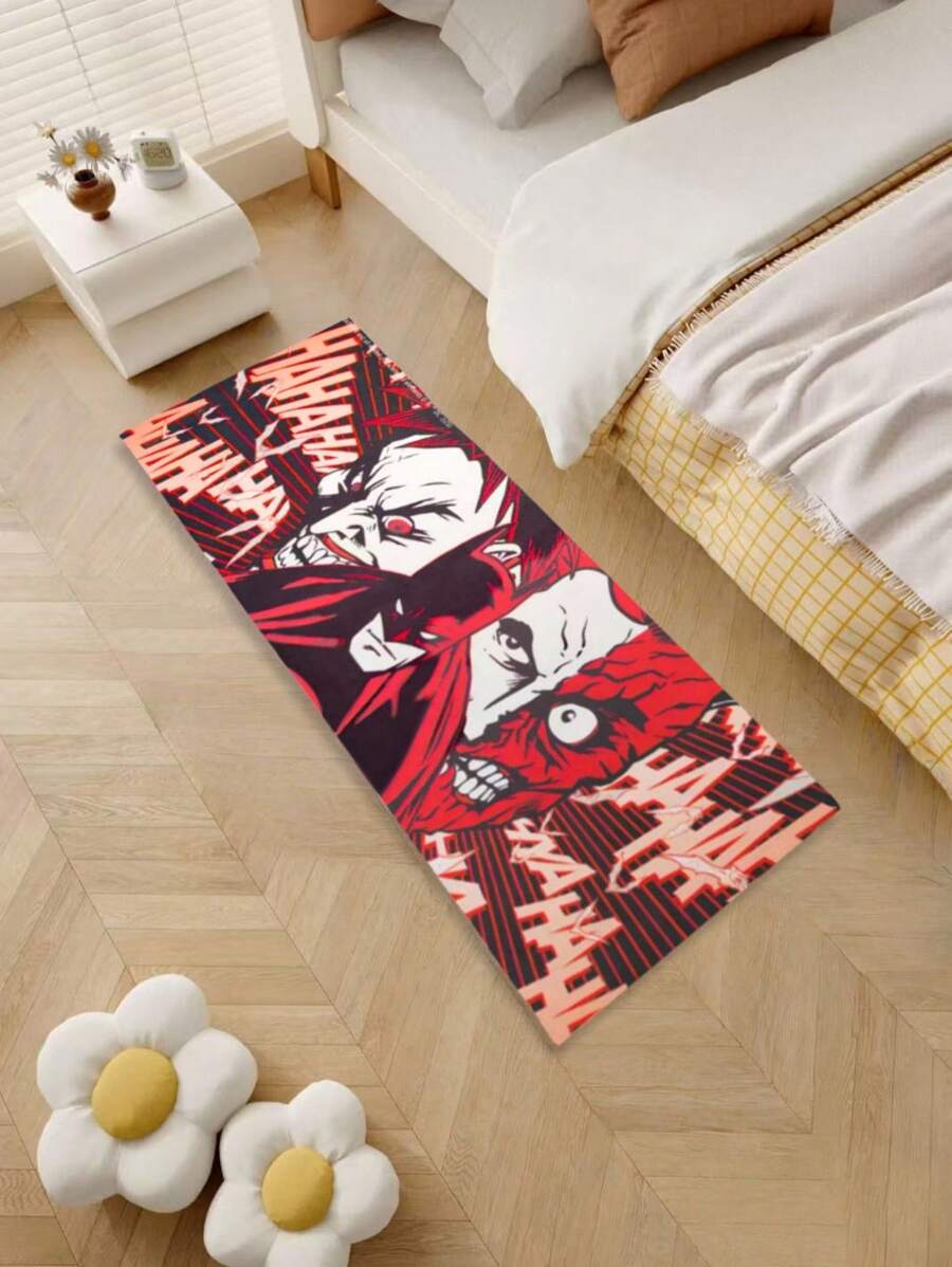 BATMAN X SHEIN Diatomite Bath Mat Absorbent Bathroom Rug, Non-Slip Kitchen Floor Mat With Superhero Character Design - Multicolor - View 1