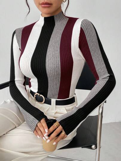 SHEIN Clasi Plus Size Women's Round Neck Elegant French Party Festival Christmas Gathering Sequin Spliced Fringe Shiny Autumn Winter Warm Pink Sweaterbusiness Casual Woman,Work Wear,Fall Wedding Guest Dress,,