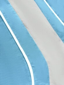 PAVTROS Manfinity Streetrush Men's Summer Casual Colorblock Letter Print Shorts - Baby Blue - View 7