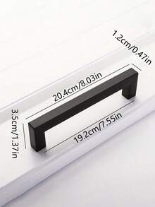 1pc Black Cabinet Handle, Matte Black T-Shaped And Square Stainless Steel Kitchen Handle, Furniture Hardware ,Door Knob Cabinet Wardrobe Drawer Pull,Cabinet Pulls - Black - View 7