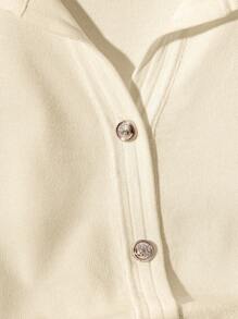 Franclia Áo len cổ polo mềm mại phong cách Hàn Quốc mới, dễ mặc và đi làm, phù hợp cho mùa hè dành cho nữ - Màu be - Xem 5