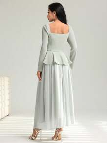 Modelyn Olive Green Commuter Chic Long Sleeve Collared Waist Cinched 2 Pieces Set Fall Cloth For Women