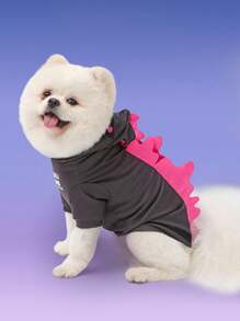 GODZILLAxKONG X SHEIN 1 Áo nỉ trùm đầu hóa trang hình mèo/chó cưng, cỡ XXS-XXXXL, cỡ cực nhỏ, cỡ cực lớn - Xám - Xem 2